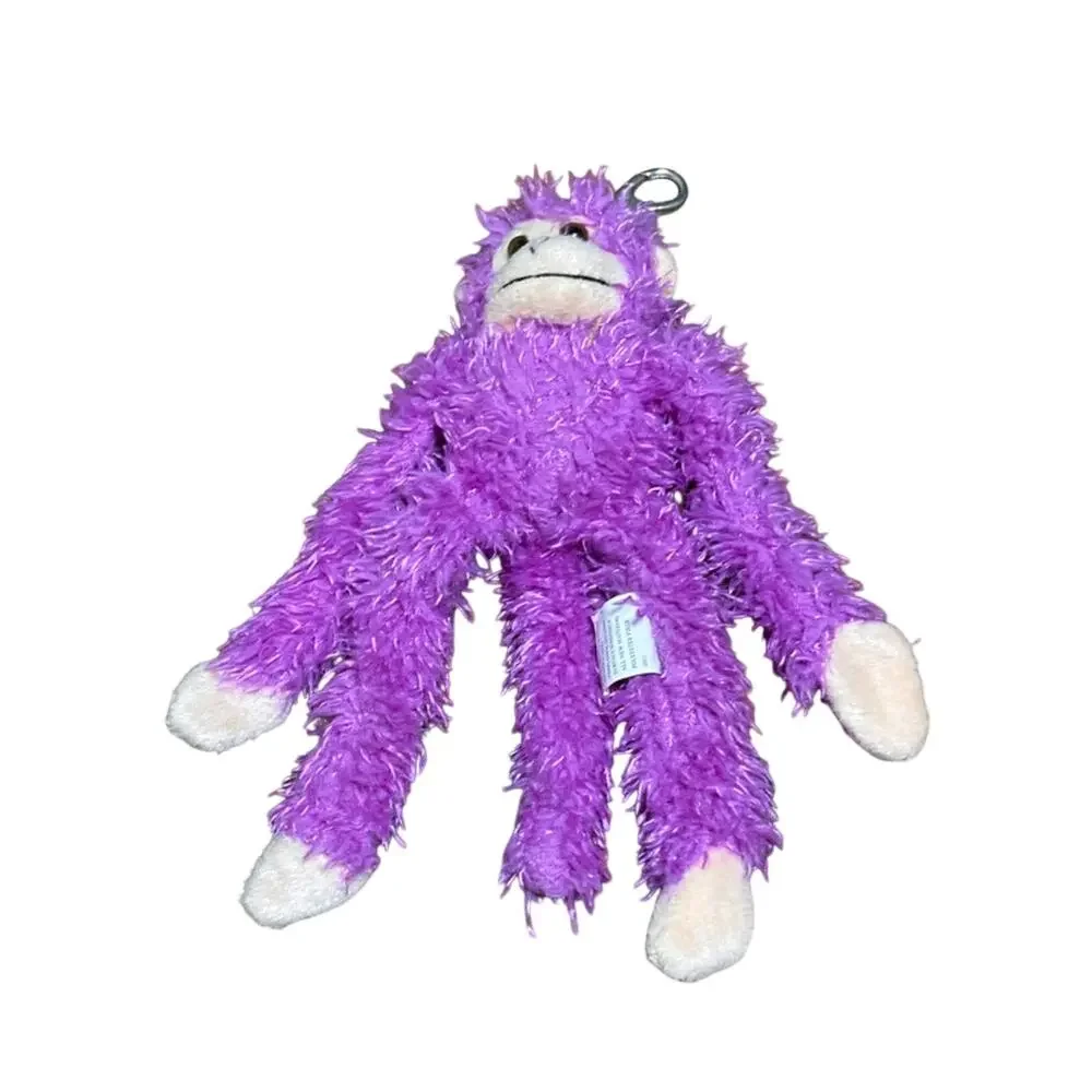 City Monkey Purple Plush With Clip Fuzzy 8”